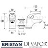 Bristan Java Miniature Basin Mixer Clicker Waste Dimensions